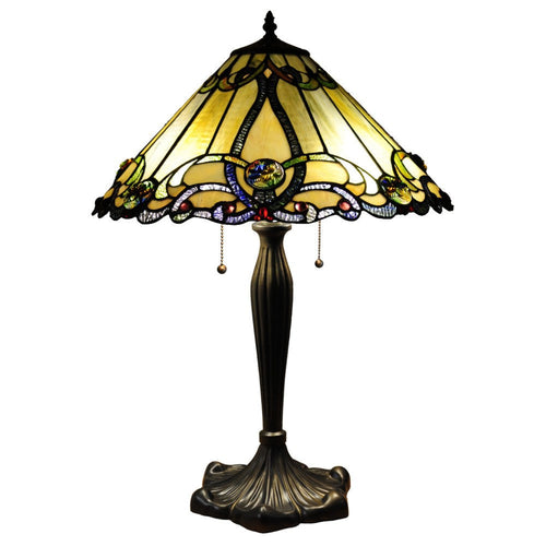 MAJESTIC GRANDEUR Tiffany-style 2 Light Victorian Table Lamp 18" Shade