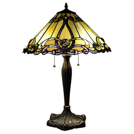 MAJESTIC GRANDEUR Tiffany-style 2 Light Victorian Table Lamp 18" Shade