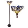 CHLOE Lighting 1 Light Tiffany-style Iris Torchiere Floor Lamp 17" Shade