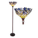 CHLOE Lighting 1 Light Tiffany-style Iris Torchiere Floor Lamp 17" Shade