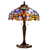 Dragonfly Accent Tiffany Style Glass Table Lamp, Multicolor