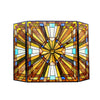 CHLOE Lighting FLARE Tiffany-glass Mission 3pcs Folding Fireplace Screen 38"Wide