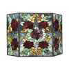 Chloe Lighting Canna Tiffany-Style 3Pcs Folding Floral Stained Glass Fireplace Screen 40’’ Width CHL-CH1F033RF40-GFS