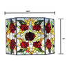 Chloe Lighting Canna Tiffany-Style 3Pcs Folding Floral Stained Glass Fireplace Screen 40’’ Width CHL-CH1F033RF40-GFS