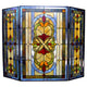 3 Panel Victorian Design Folding Fireplace Screen, Multicolor