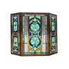 Chloe Lighting Palace Tiffany-Style 3Pcs Folding Victorian Stained Glass Fireplace Screen 40’’ Width CHL-CH1F195GV40-GFS