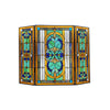 Chloe Lighting Palace Tiffany-Style 3Pcs Folding Victorian Stained Glass Fireplace Screen 40" Width