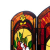 3 Panel Floral Design Folding Fireplace Screen Multicolor CHL-CH1F629RF42-GFS