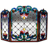 CHLOE Lighting Tiffany-glass 3pcs Folding Victorian Fireplace Screen 44" Wide