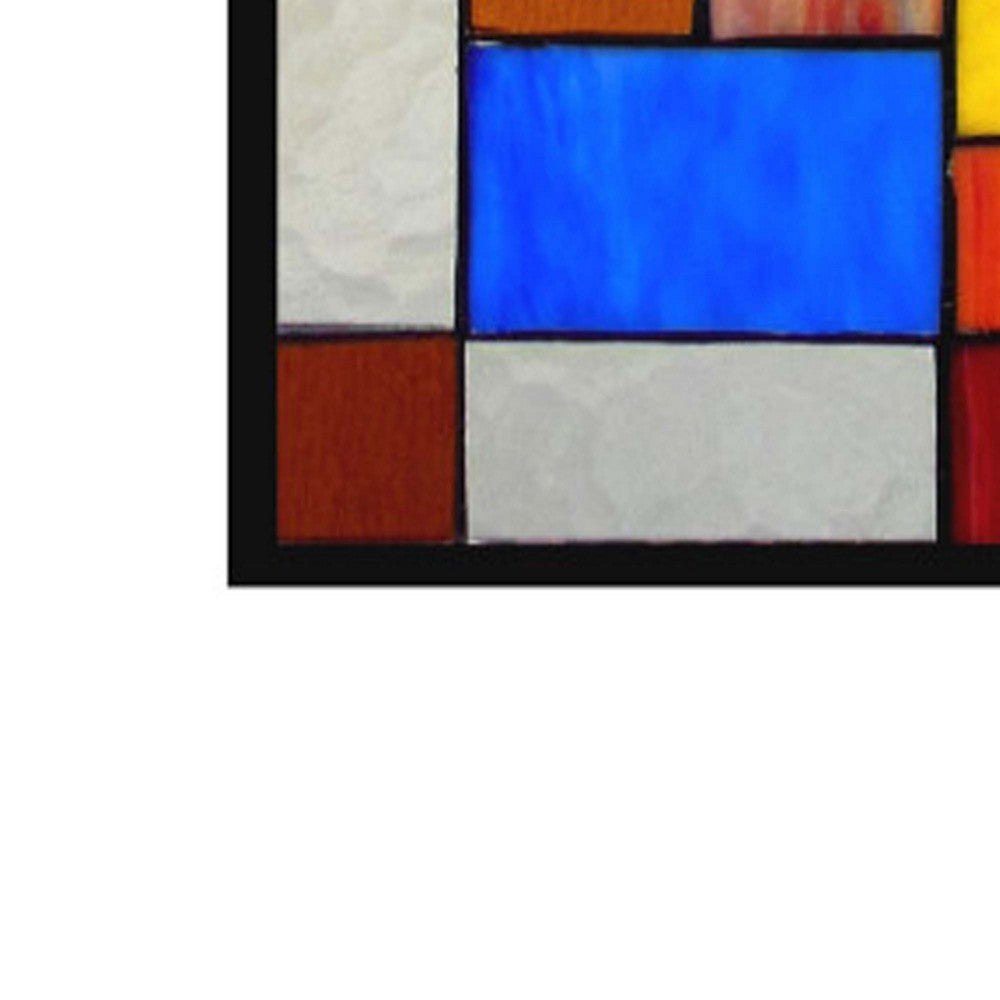 CHLOE Lighting TATE Tiffany-glass Mosaic Design Window Panel 16x26 CHL-CH1P025AM26-GPN