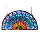 CHLOE Lighting REGAL EUDORA Tiffany-style Peacock Feather Glass Window Panel 35x18
