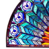 CHLOE Lighting REGAL EUDORA Tiffany-style Peacock Feather Glass Window Panel 35x18 CHL-CH1P046GP35-GPN