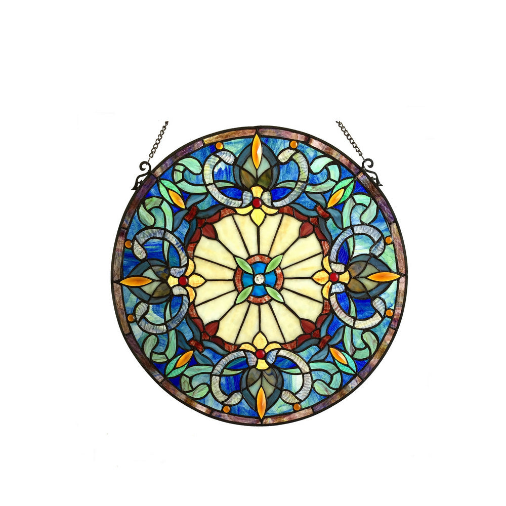 Chloe Lighting Frances Tiffany-Glass Victorian Window Panel 22"