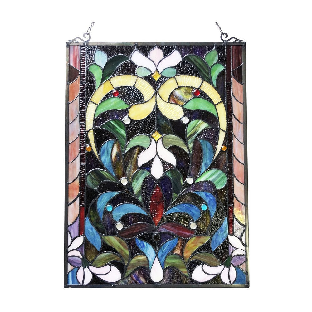 Chloe Lighting Audrina Tiffany-Style Victorian Stained-Glass Window Panel 24’’ Height CHL-CH1P114GF24-GPN
