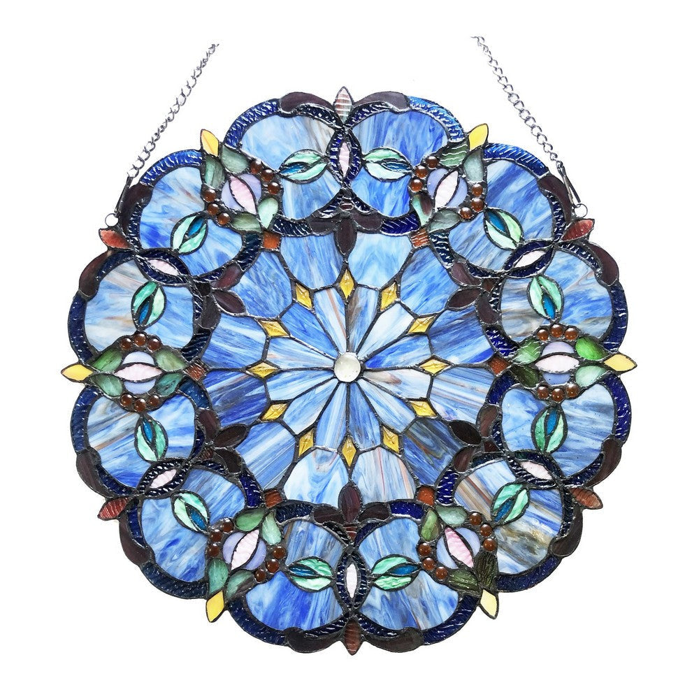 Chloe Lighting Alisa Tiffany-Style Victorian Stained-Glass Window Panel 20’’ Height CHL-CH1P115BV20-GPN