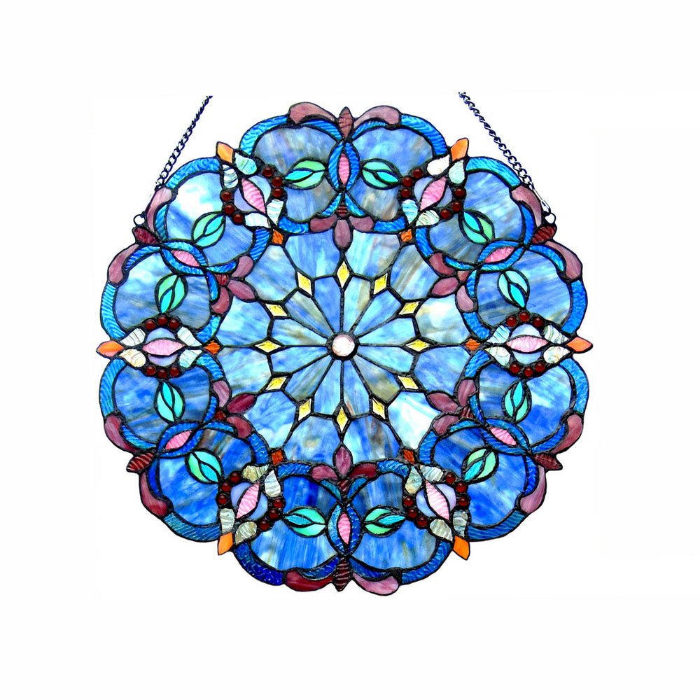 Chloe Lighting Alisa Tiffany-Style Victorian Stained-Glass Window Panel 20" Height
