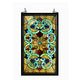 28 Inches Rectangular Scrolled Tiffany Glass Window Panel, Multicolor