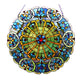 23 Inch Tiffany Style Round Glass Window Screen, Multicolor