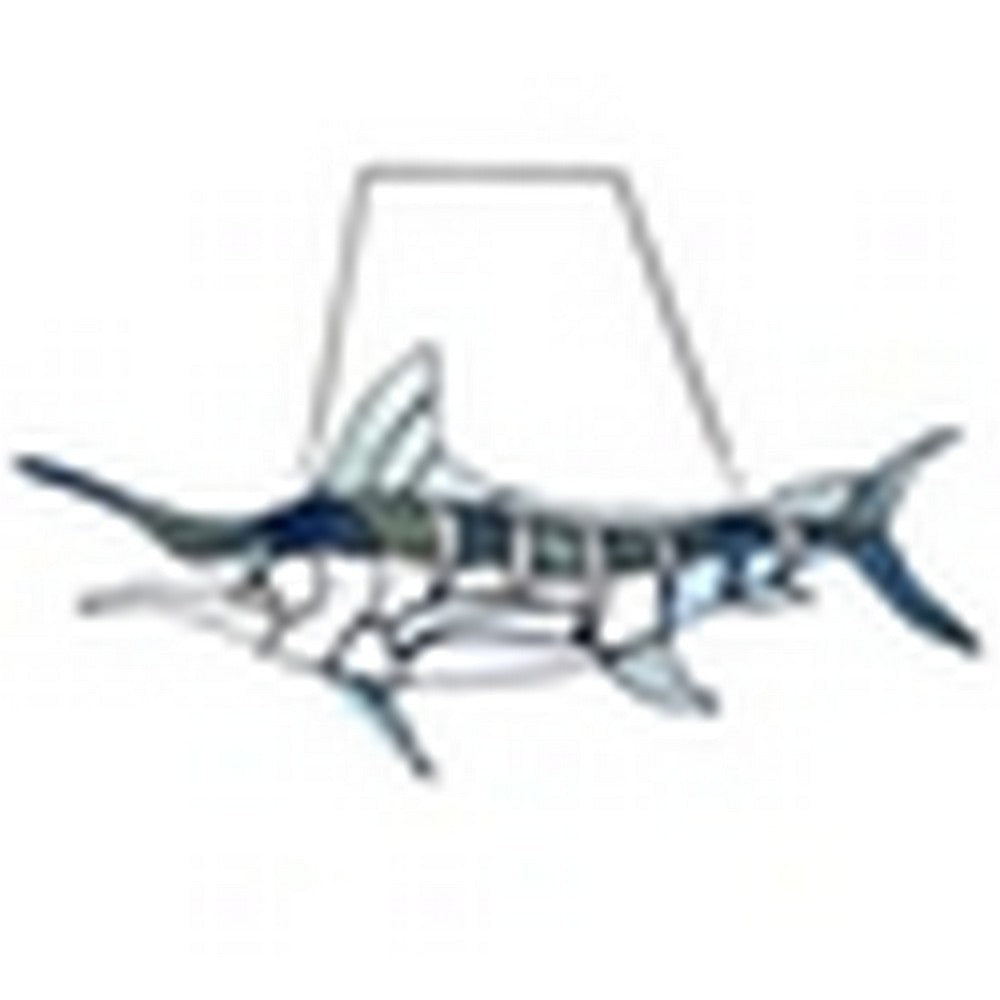 CHLOE Lighting SWORDFISH Animal-Style Stained Glass Window Panel 16’’ Wide CHL-CH1P161BL16-FSH