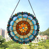 Lighting MINERVA Tiffany-glass Circus Tent 18’’ Round Window Panel CHL-CH1P162AV18-GPN