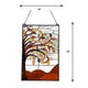 CHLOE Lighting AUTUMNAL Floral-Style Black Finish Stained Glass Window Panel 24’’ Tall CHL-CH1P307OF24-VRT