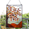 CHLOE Lighting AUTUMNAL Floral-Style Black Finish Stained Glass Window Panel 24’’ Tall CHL-CH1P307OF24-VRT