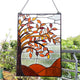 CHLOE Lighting AUTUMNAL Floral-Style Black Finish Stained Glass Window Panel 24’’ Tall CHL-CH1P307OF24-VRT