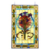 32 Inches Rectangular Tulip Design Tiffany Glass Window Panel, Multicolor