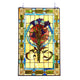 32 Inches Rectangular Tulip Design Tiffany Glass Window Panel, Multicolor