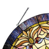Metal Round Window Glass Panel with Hanging Chain Multicolor CHL-CH1P322GV22-GPN