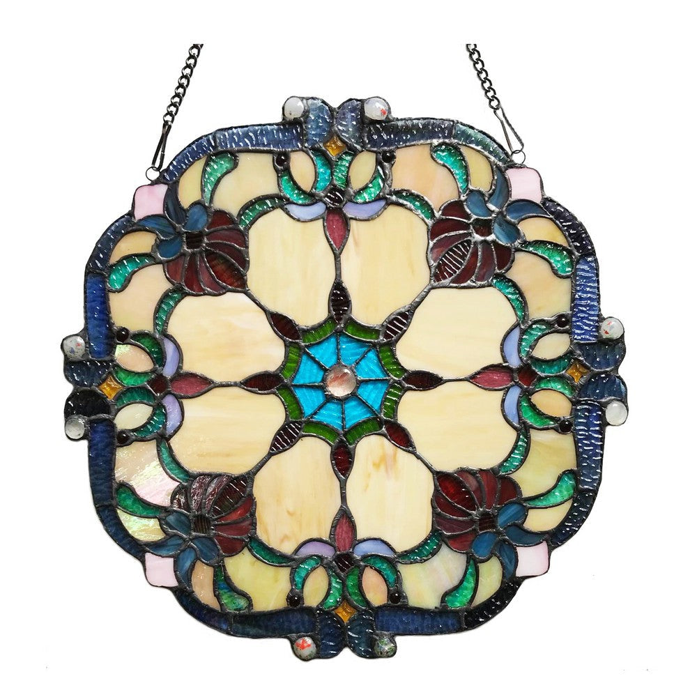 Lighting ROSALIE Victorian Tiffany-glass Window Panel 18’’ Wide CHL-CH1P330AV18-GPN