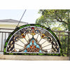 Chloe Lighting Norene Tiffany-Style Victorian Stained-Glass Window Panel 12.5’’ Height CHL-CH1P442PV24-GPN