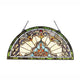 Chloe Lighting Norene Tiffany-Style Victorian Stained-Glass Window Panel 12.5" Height