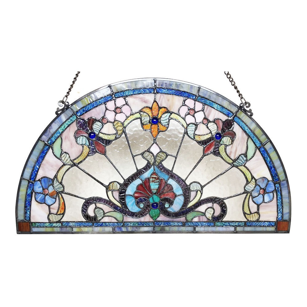 Lighting EMERSYN Victorian Tiffany-glass Window Panel 24’’ Wide CHL-CH1P443CV24-GPN