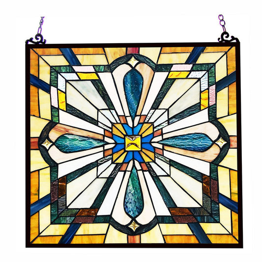 Chloe Lighting Archie Tiffany-Style Mission Stained Glass Window Panel 20" Height