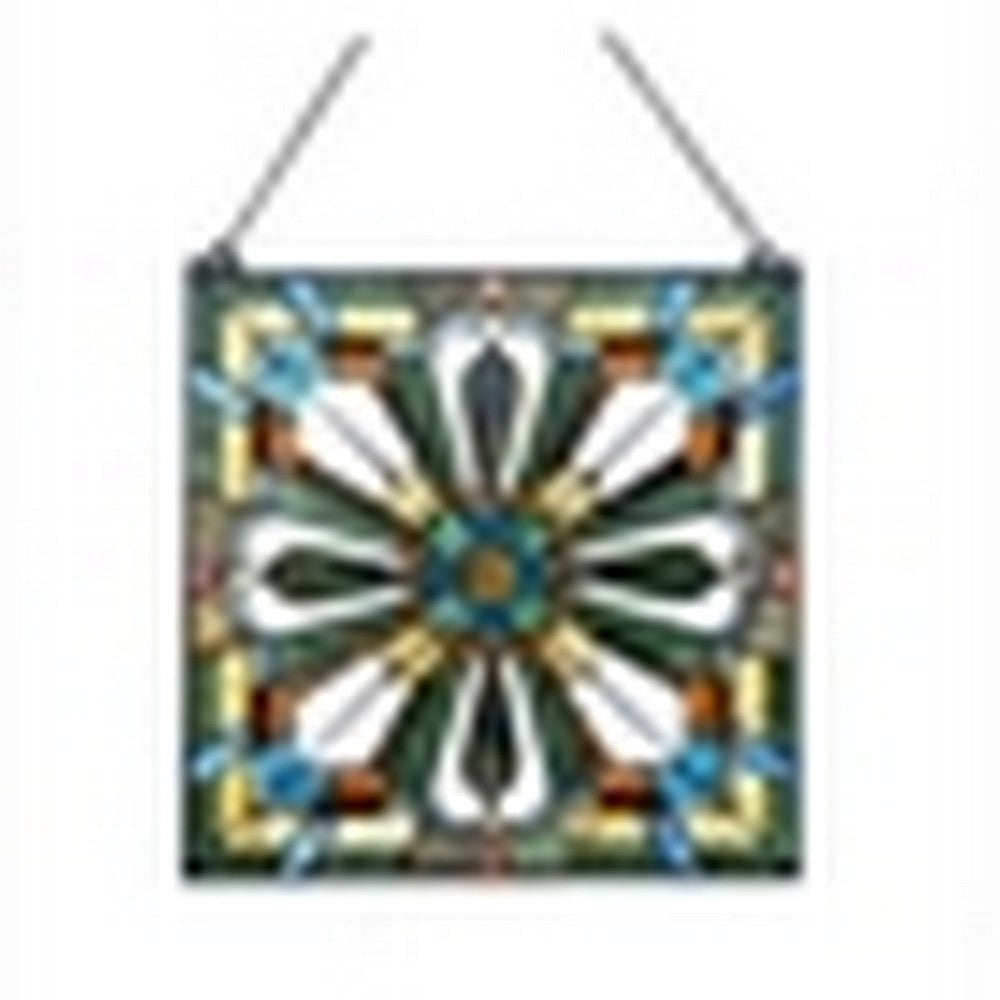 CHLOE Lighting ARCHIE Mission-Style Stained Glass Window Panel 20" Wide