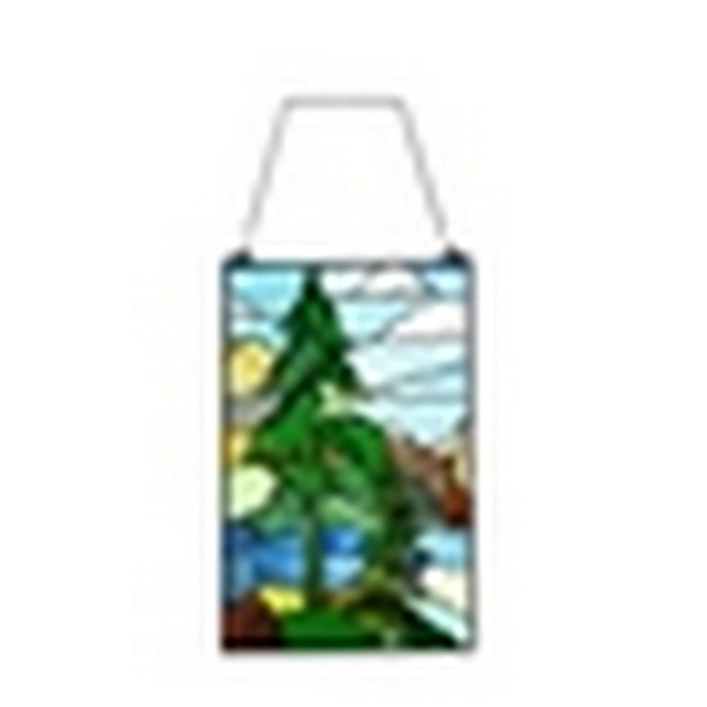 CHLOE Lighting NATURE Landscape-Style Stained Glass Window Panel 20’’ Tall CHL-CH1P463GF18-VRT