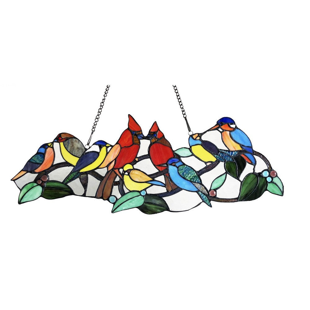Chloe Lighting Rubina Tiffany-Style Animal Stained Glass Window Panel 10’’ Height CHL-CH1P486RA27-GPN
