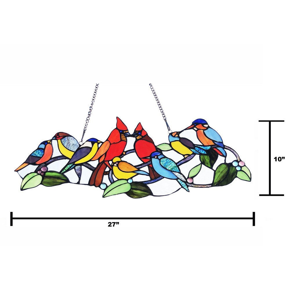 Chloe Lighting Rubina Tiffany-Style Animal Stained Glass Window Panel 10’’ Height CHL-CH1P486RA27-GPN