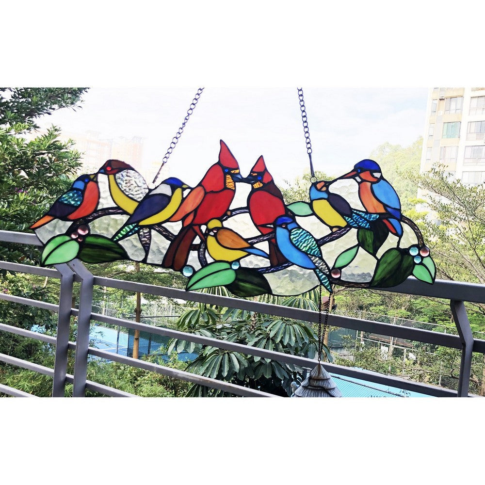 Chloe Lighting Rubina Tiffany-Style Animal Stained Glass Window Panel 10’’ Height CHL-CH1P486RA27-GPN