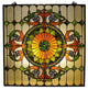 Victorian Style Glass Window Panel with Hanging Chain, Multicolor
