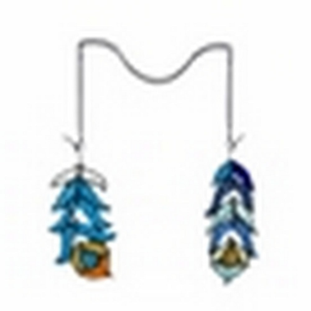 CHLOE Lighting FEATHER Tiffany-Style Stained Glass Window Panels 7’’ Tall CHL-CH1P607BL07-FT2