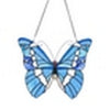 CHLOE Lighting SILVER-STUDDED Butterfly-Style Stained Glass Window Panel 14’’ Wide CHL-CH1P624BL14-BFY