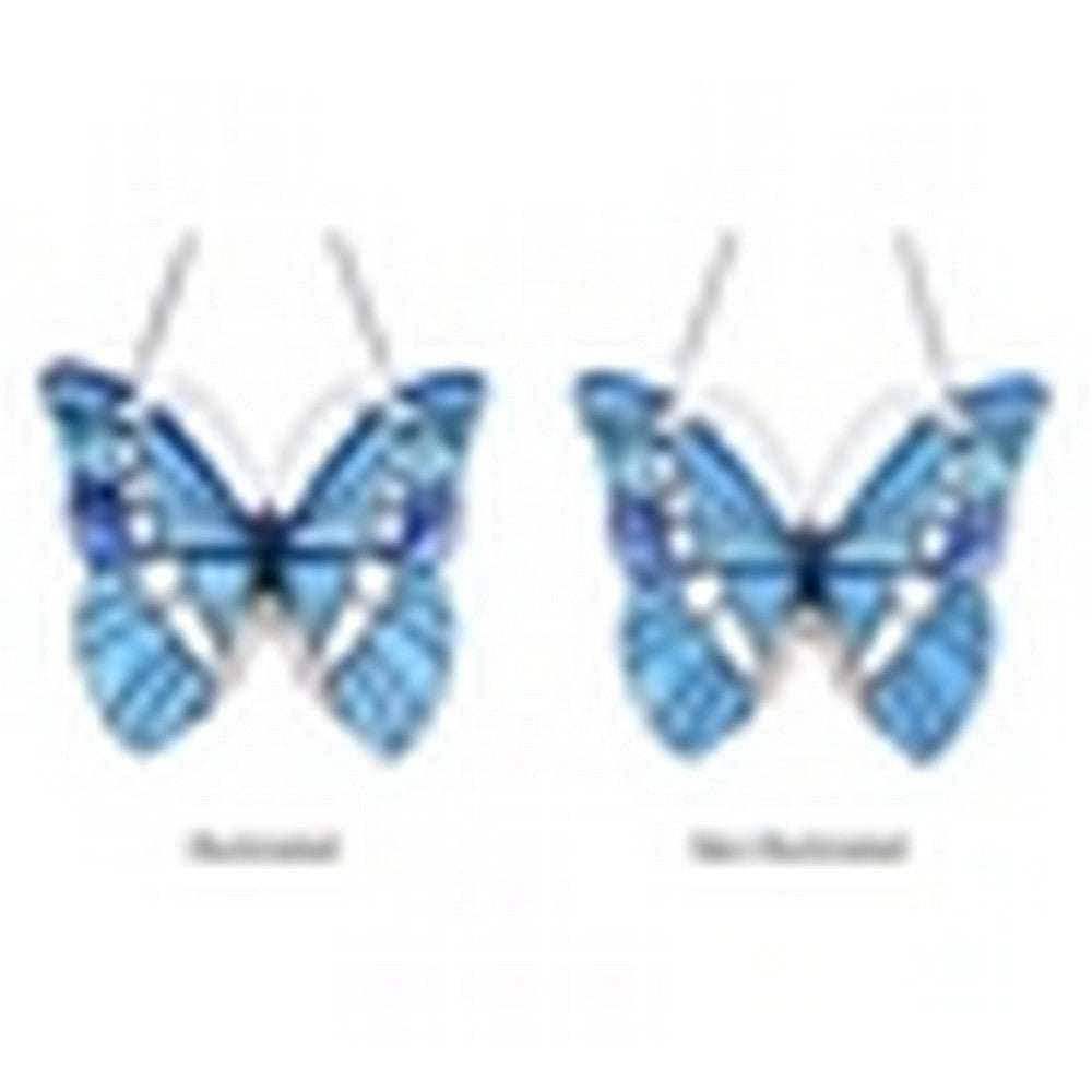CHLOE Lighting SILVER-STUDDED Butterfly-Style Stained Glass Window Panel 14’’ Wide CHL-CH1P624BL14-BFY