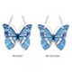 CHLOE Lighting SILVER-STUDDED Butterfly-Style Stained Glass Window Panel 14’’ Wide CHL-CH1P624BL14-BFY