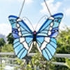 CHLOE Lighting SILVER-STUDDED Butterfly-Style Stained Glass Window Panel 14’’ Wide CHL-CH1P624BL14-BFY