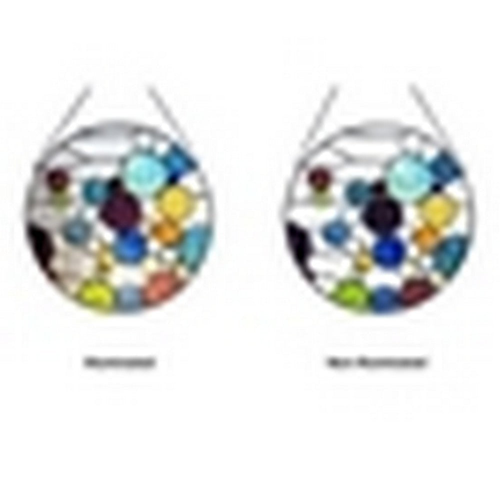 CHLOE Lighting BUBBLES Geometric-Style Stained Glass Window Panel 13’’ Wide CHL-CH1P639CG13-RND