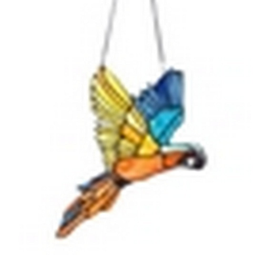 CHLOE Lighting MACAW Animal-Style Stained Glass Window Panel 14’’ Wide CHL-CH1P640YA14-BRD