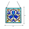 CHLOE Lighting BELL-FLOWER Victorian-Style Black Finish Stained Glass Window Panel 16’’ Tall CHL-CH1P641BV16-SQR