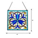 CHLOE Lighting BELL-FLOWER Victorian-Style Black Finish Stained Glass Window Panel 16’’ Tall CHL-CH1P641BV16-SQR